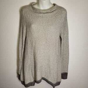 Anthropologie | Postmark Inari Mock Neck Knit Sweater Shark Bite Hem size Small